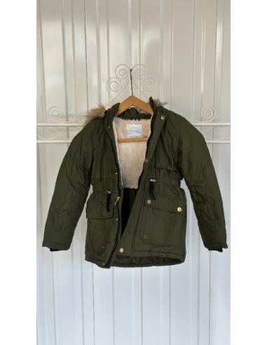 Veste d'hiver verte avec fourrure...