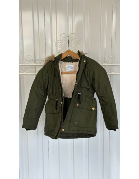Veste d'hiver verte avec fourrure pour enfant