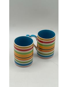 Tasse double rayée colorée 2