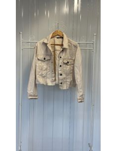 Korte beige spijkerjas