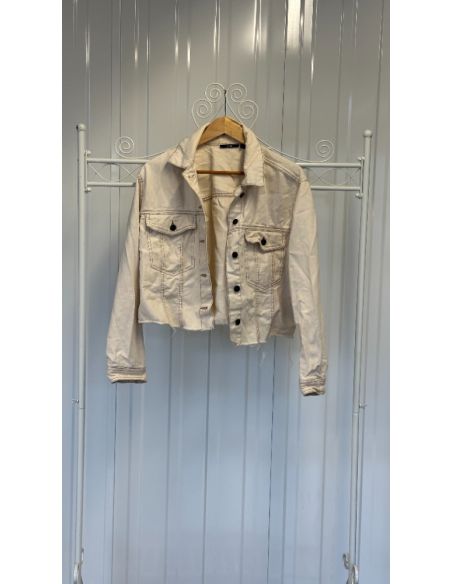 Korte beige spijkerjas