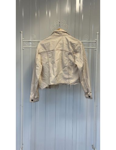 Korte beige spijkerjas