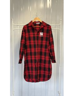 Robe chemise à carreaux...