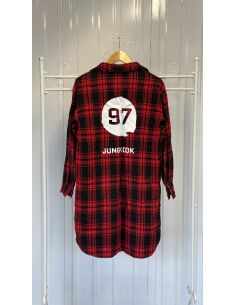 Ruitjes overhemdjurk rood... 2