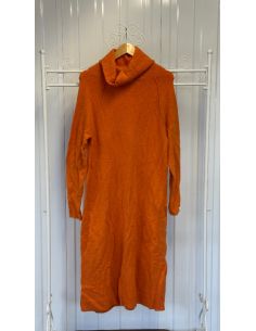 Oranje trui-jurk met col