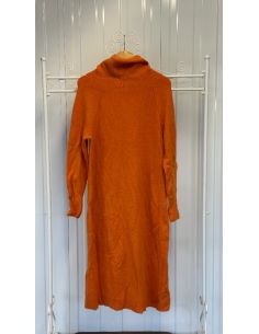 Oranje trui-jurk met col 2