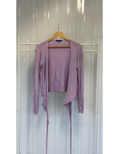 Licht paars vest met lange mouwen