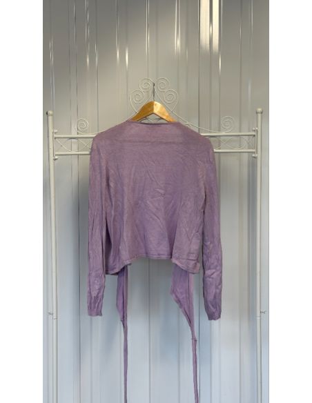 Licht paars vest met lange mouwen