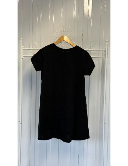 Zwarte T-shirtjurk