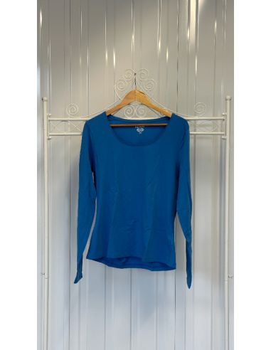 BASIC blauw T-shirt met lange mouwen
