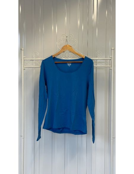 BASIC blauw T-shirt met lange mouwen