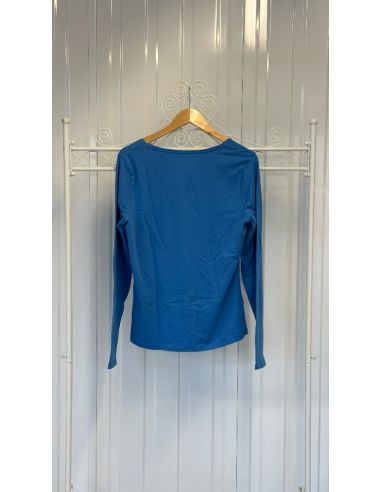 BASIC blauw T-shirt met lange mouwen