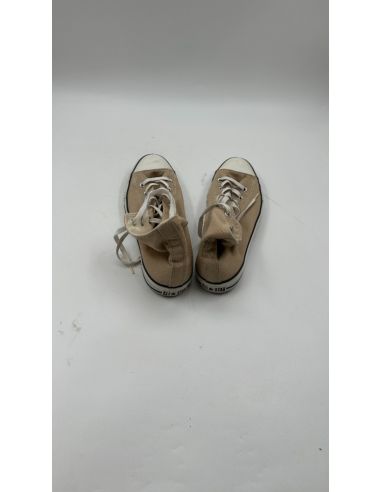 Beige canvas hoge sneakers