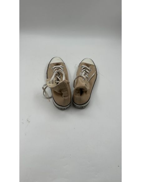 Beige canvas hoge sneakers