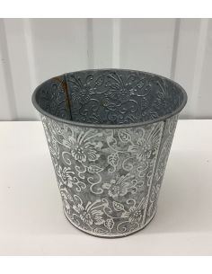 Metalen bloempot