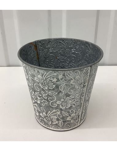 Metalen bloempot