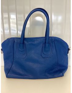 Blauwe leren handtas