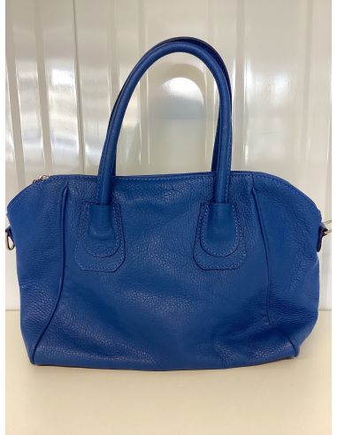 Blauwe leren handtas