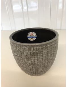 Pot en céramique gris texturé