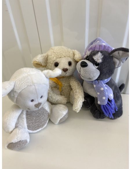 Lot de 3 peluches