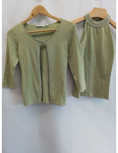 EMILIE - Ensemble vert (gilet et top)
