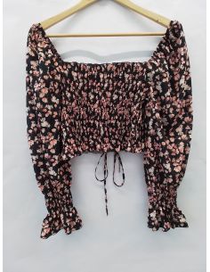 Strapless bloemenblouse