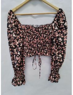 Strapless bloemenblouse 2