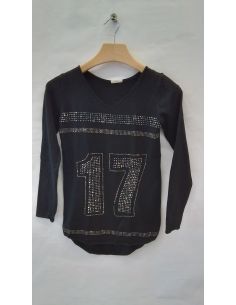 Pull noir strass