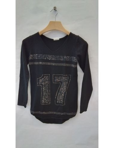 MOEWI - Pull noir strass