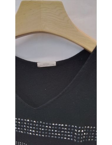 MOEWI - Pull noir strass