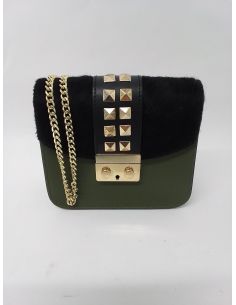 Kaki leren tas